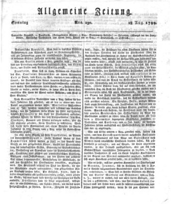 Allgemeine Zeitung Sonntag 18. August 1799