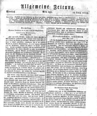 Allgemeine Zeitung Montag 19. August 1799