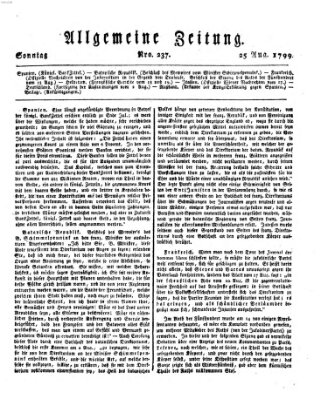 Allgemeine Zeitung Sonntag 25. August 1799