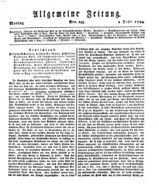 Allgemeine Zeitung Montag 2. September 1799