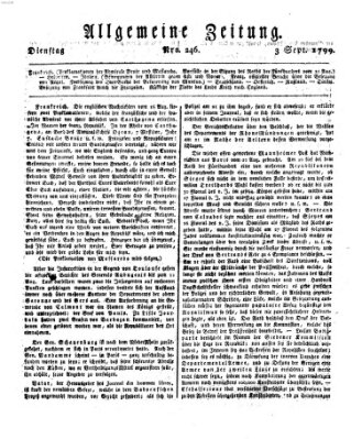 Allgemeine Zeitung Dienstag 3. September 1799