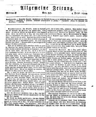 Allgemeine Zeitung Mittwoch 4. September 1799