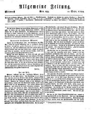 Allgemeine Zeitung Mittwoch 11. September 1799