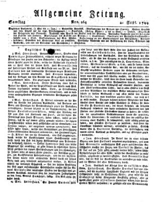 Allgemeine Zeitung Samstag 21. September 1799