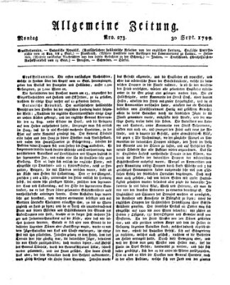 Allgemeine Zeitung Montag 30. September 1799