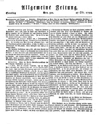 Allgemeine Zeitung Sonntag 27. Oktober 1799