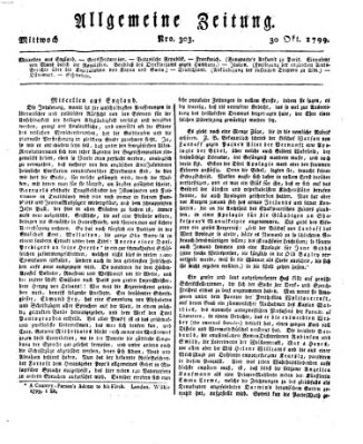 Allgemeine Zeitung Mittwoch 30. Oktober 1799