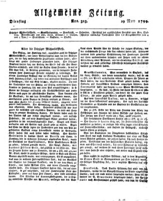 Allgemeine Zeitung Dienstag 19. November 1799