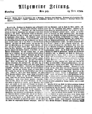 Allgemeine Zeitung Samstag 23. November 1799