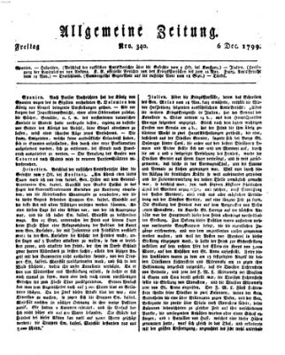 Allgemeine Zeitung Freitag 6. Dezember 1799