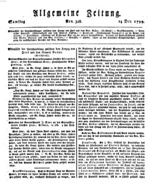 Allgemeine Zeitung Samstag 14. Dezember 1799