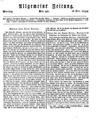 Allgemeine Zeitung Montag 16. Dezember 1799