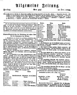 Allgemeine Zeitung Freitag 20. Dezember 1799