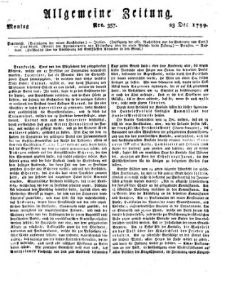 Allgemeine Zeitung Montag 23. Dezember 1799