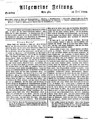 Allgemeine Zeitung Samstag 28. Dezember 1799