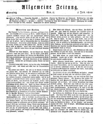 Allgemeine Zeitung Sonntag 5. Januar 1800