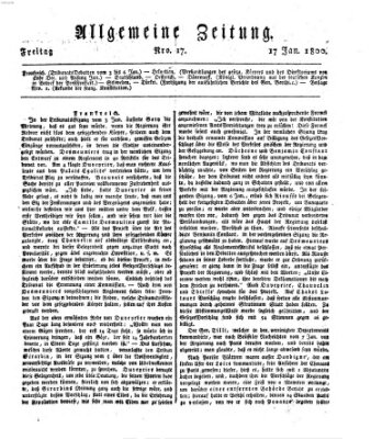 Allgemeine Zeitung Freitag 17. Januar 1800