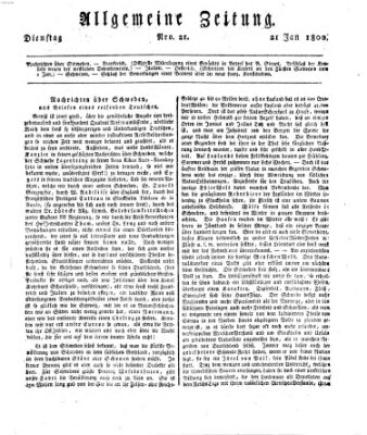 Allgemeine Zeitung Dienstag 21. Januar 1800