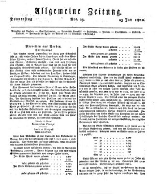 Allgemeine Zeitung Donnerstag 23. Januar 1800