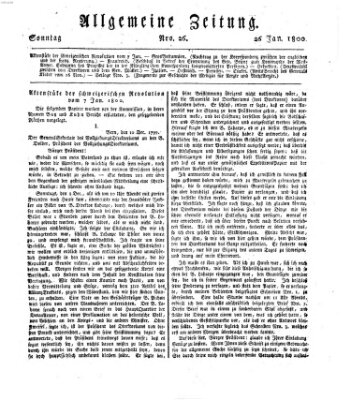 Allgemeine Zeitung Sonntag 26. Januar 1800