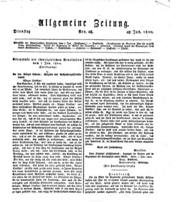 Allgemeine Zeitung Dienstag 28. Januar 1800