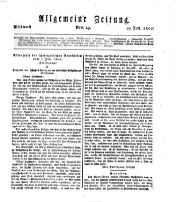 Allgemeine Zeitung Mittwoch 29. Januar 1800