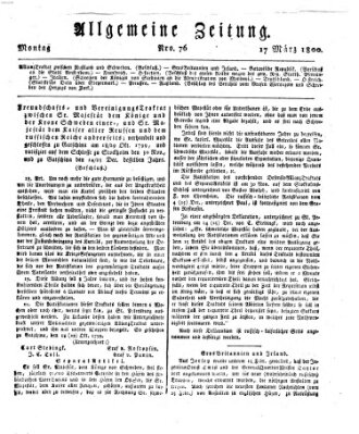Allgemeine Zeitung Montag 17. März 1800