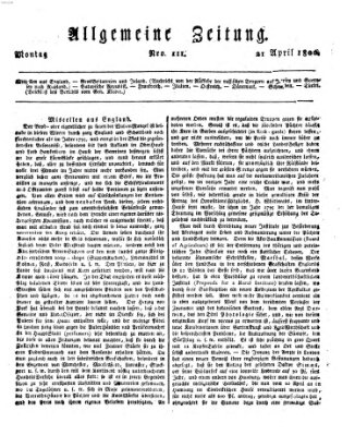 Allgemeine Zeitung Montag 21. April 1800