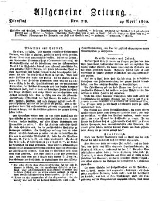 Allgemeine Zeitung Dienstag 29. April 1800