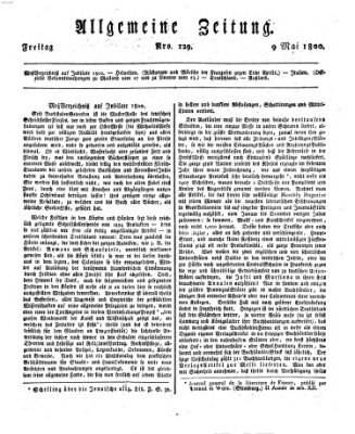 Allgemeine Zeitung Freitag 9. Mai 1800