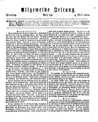 Allgemeine Zeitung Dienstag 13. Mai 1800