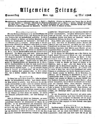 Allgemeine Zeitung Donnerstag 15. Mai 1800