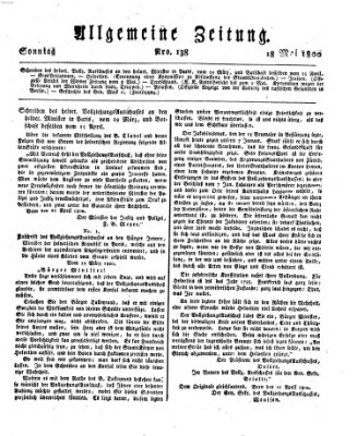 Allgemeine Zeitung Sonntag 18. Mai 1800