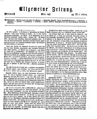 Allgemeine Zeitung Mittwoch 28. Mai 1800