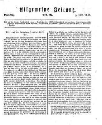 Allgemeine Zeitung Dienstag 3. Juni 1800