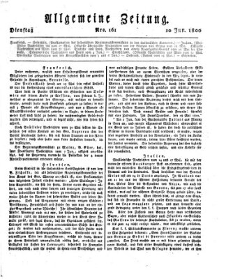 Allgemeine Zeitung Dienstag 10. Juni 1800