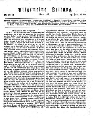 Allgemeine Zeitung Sonntag 15. Juni 1800