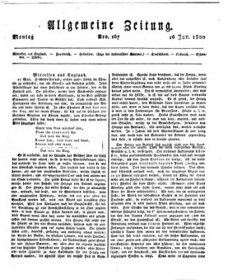 Allgemeine Zeitung Montag 16. Juni 1800