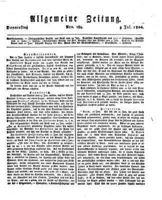 Allgemeine Zeitung Donnerstag 3. Juli 1800