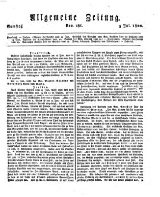 Allgemeine Zeitung Samstag 5. Juli 1800