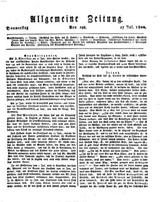 Allgemeine Zeitung Donnerstag 17. Juli 1800