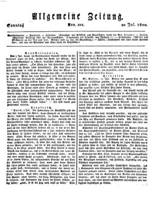 Allgemeine Zeitung Sonntag 20. Juli 1800