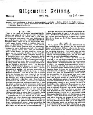 Allgemeine Zeitung Montag 28. Juli 1800