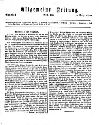 Allgemeine Zeitung Sonntag 10. August 1800