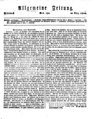 Allgemeine Zeitung Mittwoch 20. August 1800