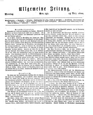 Allgemeine Zeitung Montag 25. August 1800