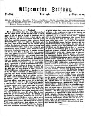 Allgemeine Zeitung Freitag 5. September 1800