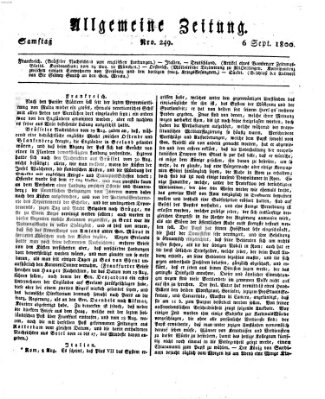 Allgemeine Zeitung Samstag 6. September 1800