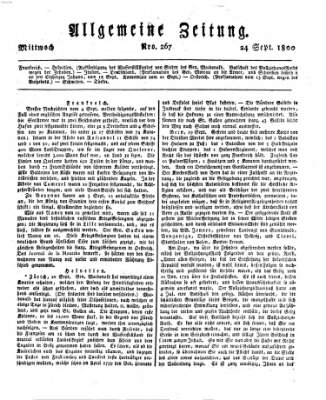 Allgemeine Zeitung Mittwoch 24. September 1800