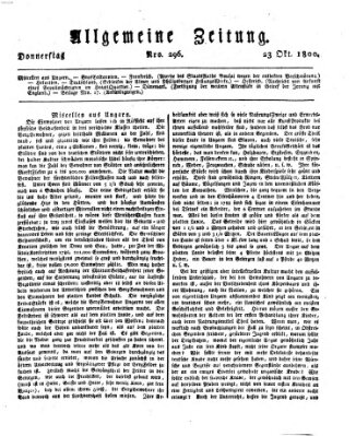 Allgemeine Zeitung Donnerstag 23. Oktober 1800